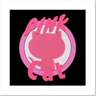 Pink cat Posters and Art